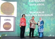 Kabupaten Bengkalis Dinobatkan Sebagai Kota Kecil Terbersih, Bupati Kasmarni Terima Piala Adipura