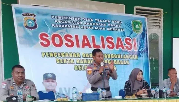 Polsek Rangsang Barat Sosialisasi Bahaya Narkoba Kepada Masyarakat Telaga Baru