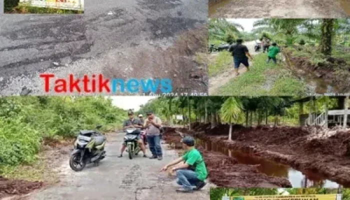 Proyek Normalisasi Disbun Bengkalis Diduga Dikerjakan Asal-asalan Hingga Merusak Jalan