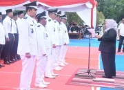 Bupati Kasmarni Kukuhkan Perpanjangan Kades dan BPD Kecamatan Pinggir dan Talang Muandau