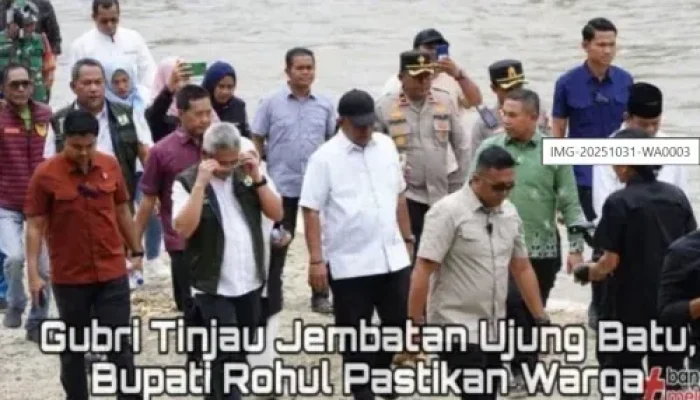 Gubernur Riau Tinjau Jembatan Ujung Batu, Bupati Anton Pastikan Akses Segera Pulih