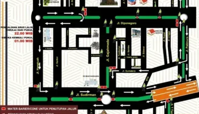 Malam Tahun Baru 2026, Sejumlah Ruas Jalan di Pekanbaru Ditutup, 200 Personel Disiagakan