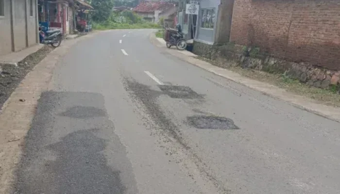 Baru Sebulan Dikerjakan, Jalan Sp.5 Podomoro Pringsewu Sudah Rusak