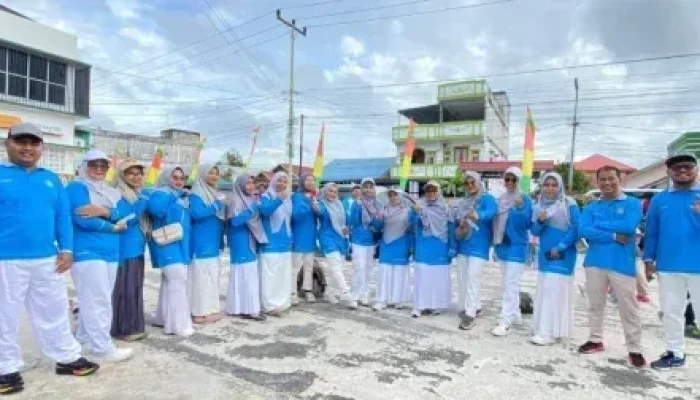HAB Kemenag ke-80, MTs YPPI Bengkalis Perkuat Kebersamaan Lewat Jalan Santai