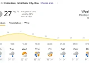 Cuaca Riau Hari Ini Didominasi Hujan, BMKG Peringatkan Potensi Petir dan Angin Kencang