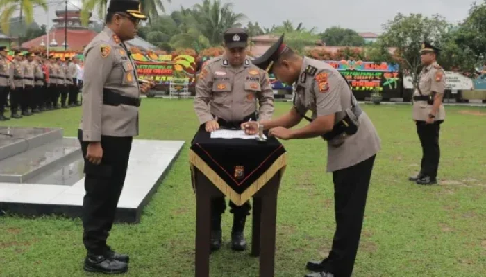 Kapolsek Perhentian Raja Resmi Berganti, Polres Kampar Dorong Kinerja Lebih Progresif