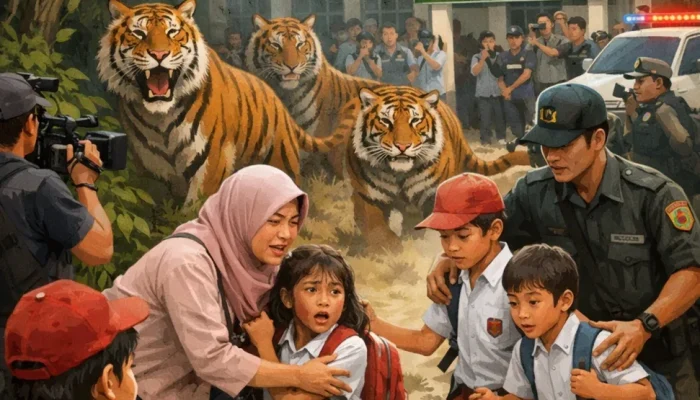 Harimau Berkeliaran Dekat Sekolah, Komnas PA Pelalawan Minta Penanganan Darurat