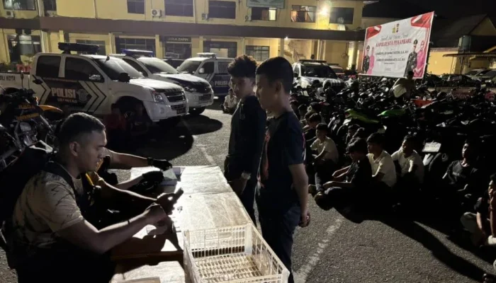 Patroli Dini Hari di Pekanbaru, 28 Motor Berknalpot Brong Diamankan Tim Raga