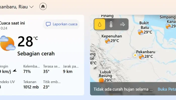 BMKG Ingatkan Potensi Hujan dan Cuaca Ekstrem di Riau, Warga Diminta Siaga