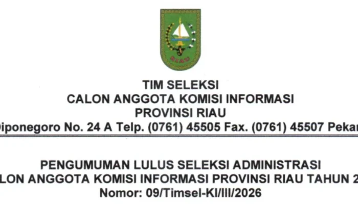 38 Calon Anggota Komisi Informasi Riau Lolos Seleksi Administrasi, Masuk Tahap Tes Potensi