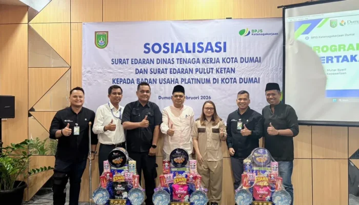 Disnaker dan BPJS Ketenagakerjaan Dumai Sosialisasikan Kewajiban Jaminan Sosial kepada 20 Perusahaan Platinum