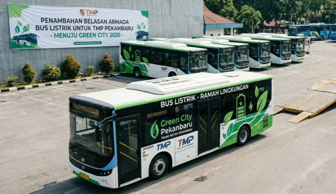 Pemko Pekanbaru Percepat Transportasi Hijau, 16 Bus Listrik TMP Siap Beroperasi 2026