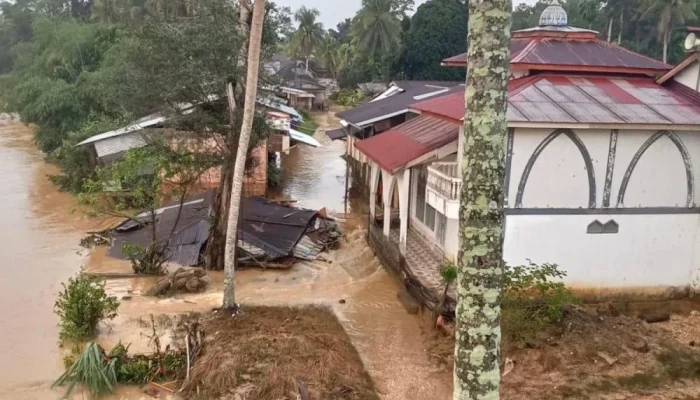 Banjir Bandang Terjang Kampar Kiri Hulu, Delapan Desa Terdampak, Rumah Warga Hanyut