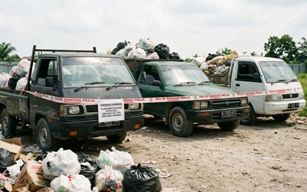 DLHK Pekanbaru Amankan 3 Mobil Buang Sampah Ilegal dari Kampar
