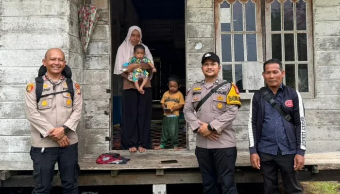 Polsek Tebing Tinggi Barat Salurkan Bantuan Gizi untuk Anak Stunting di Desa Tenan