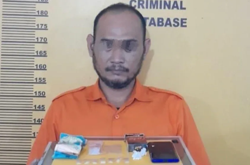 Polres Inhu ringkus sopir berinisial HDT, pengedar sabu di Belilas. (Taktiknews/Ho-Inhu)
