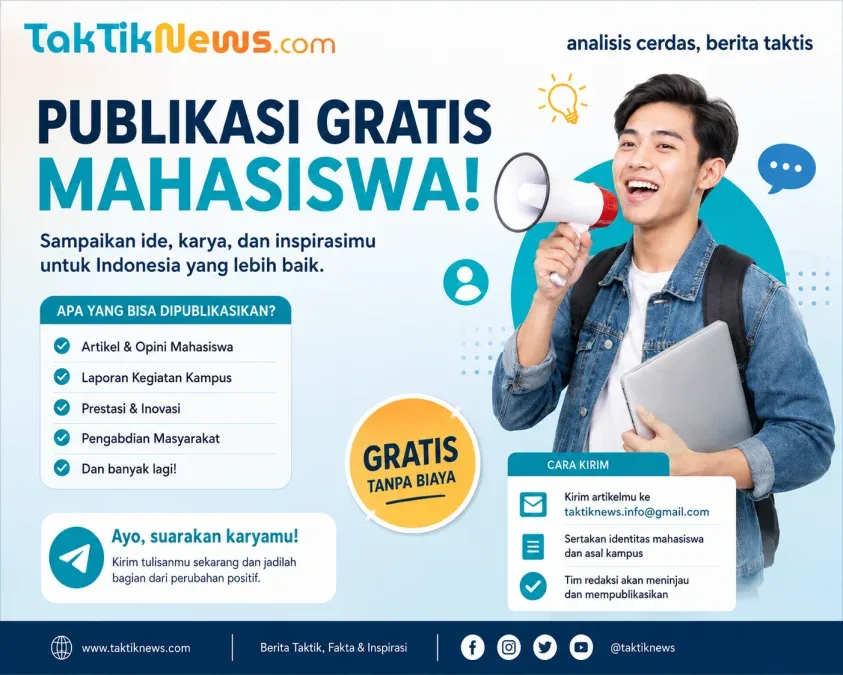 Taktiknews.com Buka Publikasi Gratis untuk Pelajar dan Mahasiswa, Ribuan Karya Telah Terbit