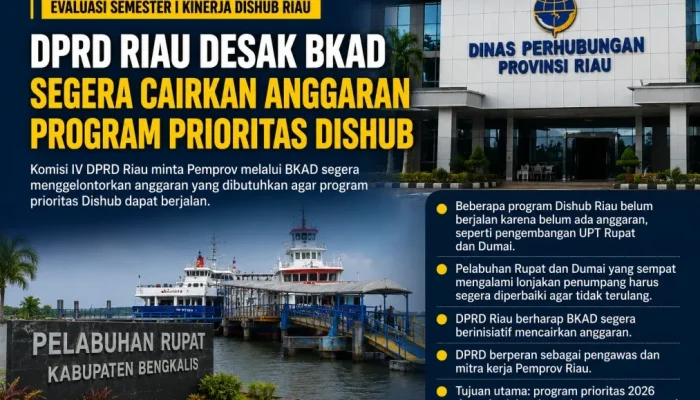 DPRD Riau Desak BKAD Segera Cairkan Anggaran Program Prioritas Dishub