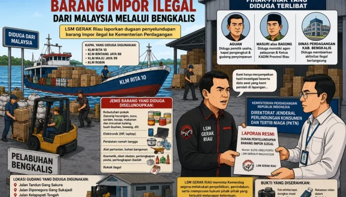 Dugaan Penyelundupan Barang Impor Ilegal di Bengkalis Dilaporkan ke Kemendag