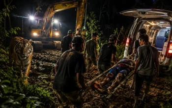 Harimau Sumatera Serang Pekerja di Siak