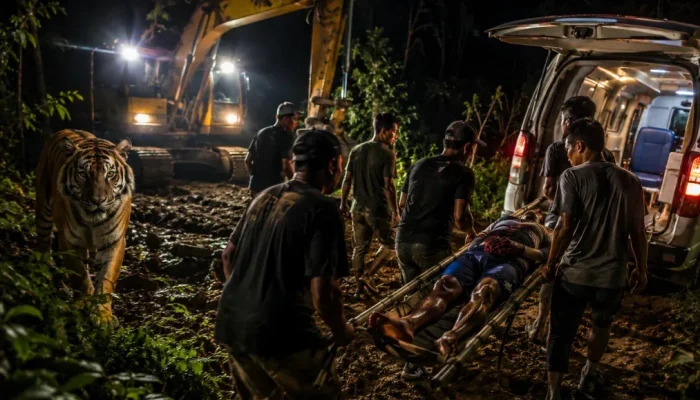 Harimau Sumatera Serang Pekerja di Siak, Korban Selamat Usai Diselamatkan Sorotan Lampu Excavator