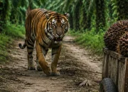 Harimau Sumatra Berkeliaran di Kebun Sawit Siak
