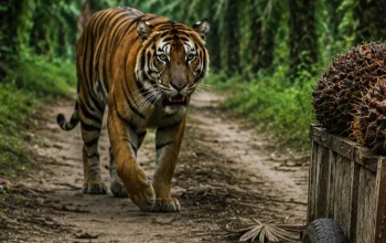 Harimau Sumatra Berkeliaran di Kebun Sawit Siak, Warga Minta Penanganan Sebelum Ada Korban