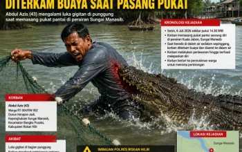 Nelayan di Rokan Hilir Diterkam Buaya Saat Pasang Pukat, Alami Luka Gigitan di Punggung