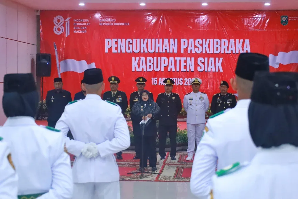 Paskibraka Kabupaten Siak Siap Kibarkan Merah Putih