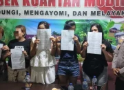 Polsek Kuantan Mudik Tertibkan Warung Remang-remang Bukit Betabuh