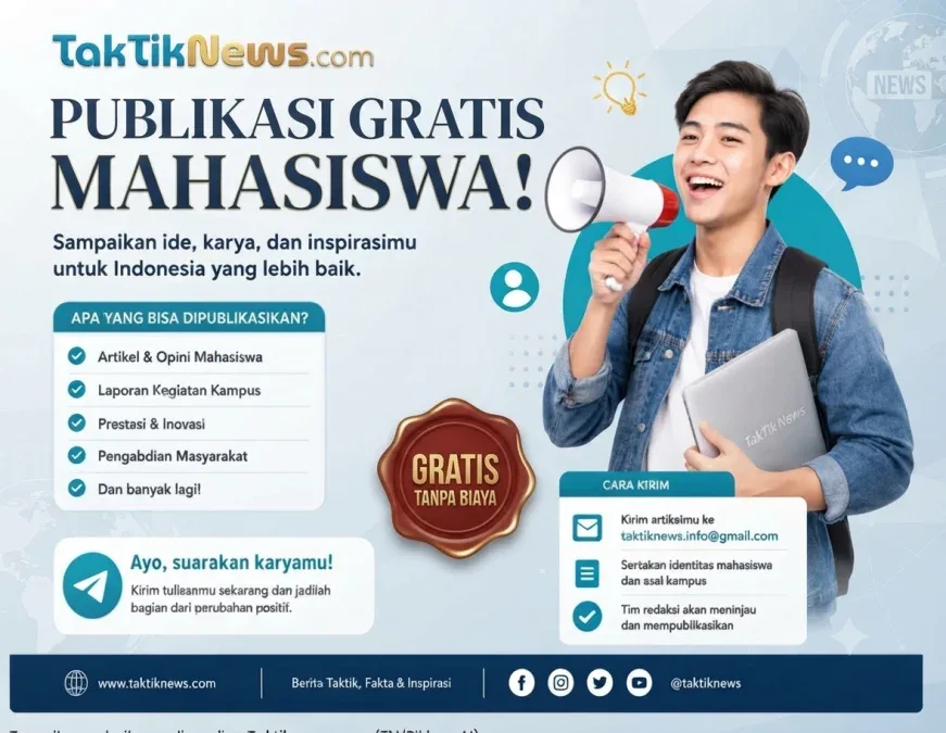 Publikasi Media Massa Gratis TaktikNews.com untuk Pelajar dan Mahasiswa