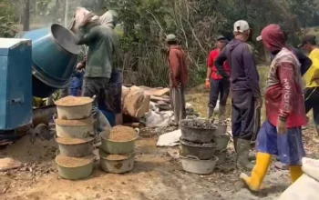 Warga Sinar Mulia Patungan Bangun Jembatan, Ketua DPRD Pringsewu Turun Langsung