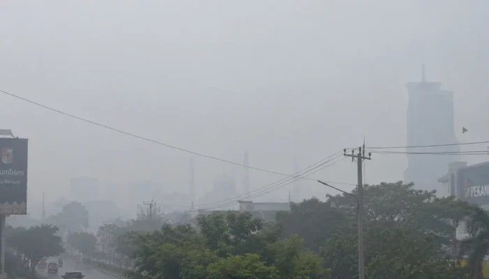 Karhutla Riau Nihil, Kabut Asap Masih Selimuti Sejumlah Wilayah Diduga Kiriman Sumsel